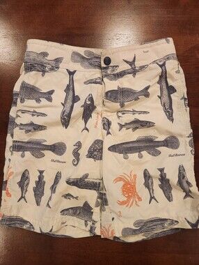 Crewcuts by J Crew boys size 6 fish and crab Swim Trunks costal marine beach